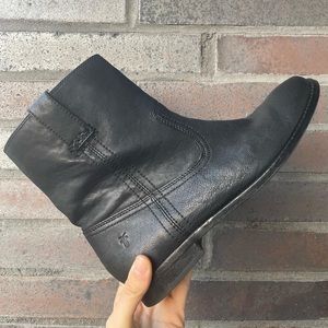 FRYE Black Leather Booties
